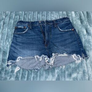 Abercrombie Curve Love Distressed Denim Shorts